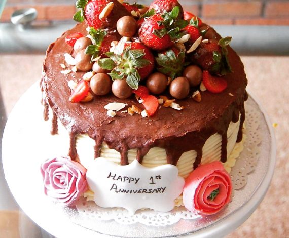 Chocolate & Strawberry Loaded Drip Cake