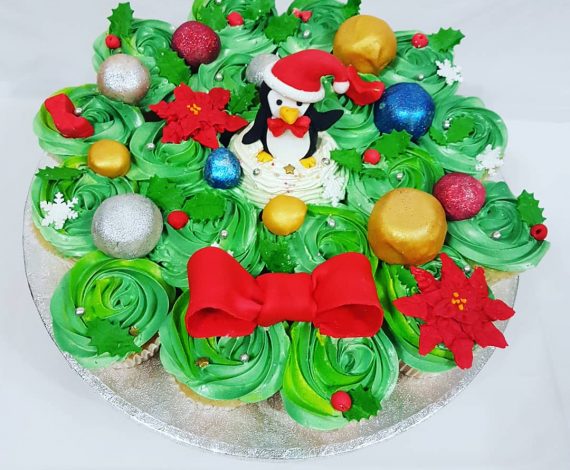 Christmas Wreath Cupcakes