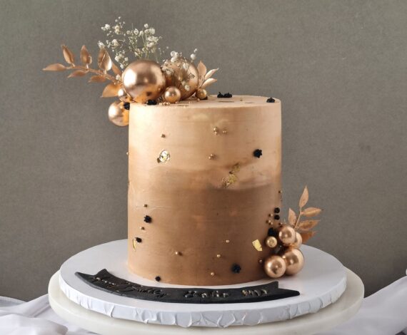 Gold And Brown Cake