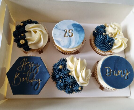 Blue Birthday Cupcakes