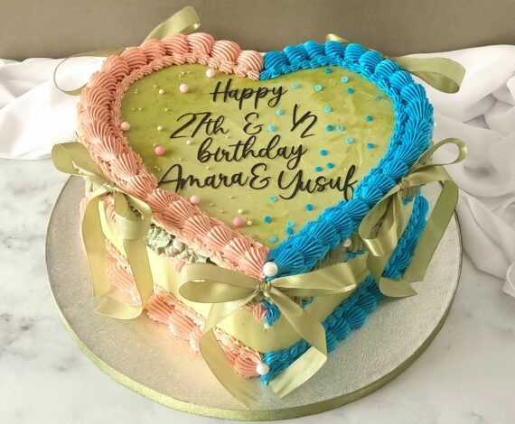 Half n Half Birthday Heart
